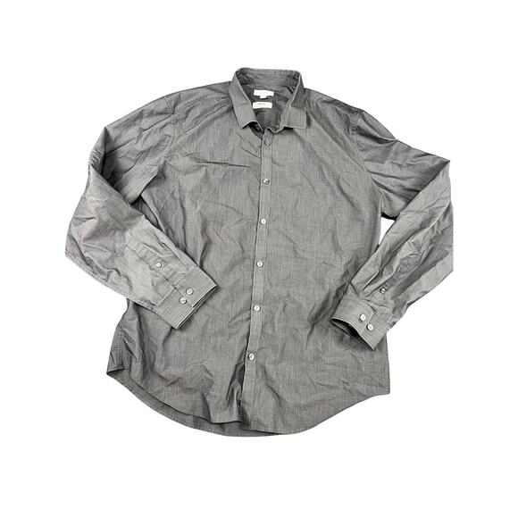 Calvin Klein Infinite Slim Fit Dress Shirt Men’s XL Gray Excellent - Picture 1 of 9